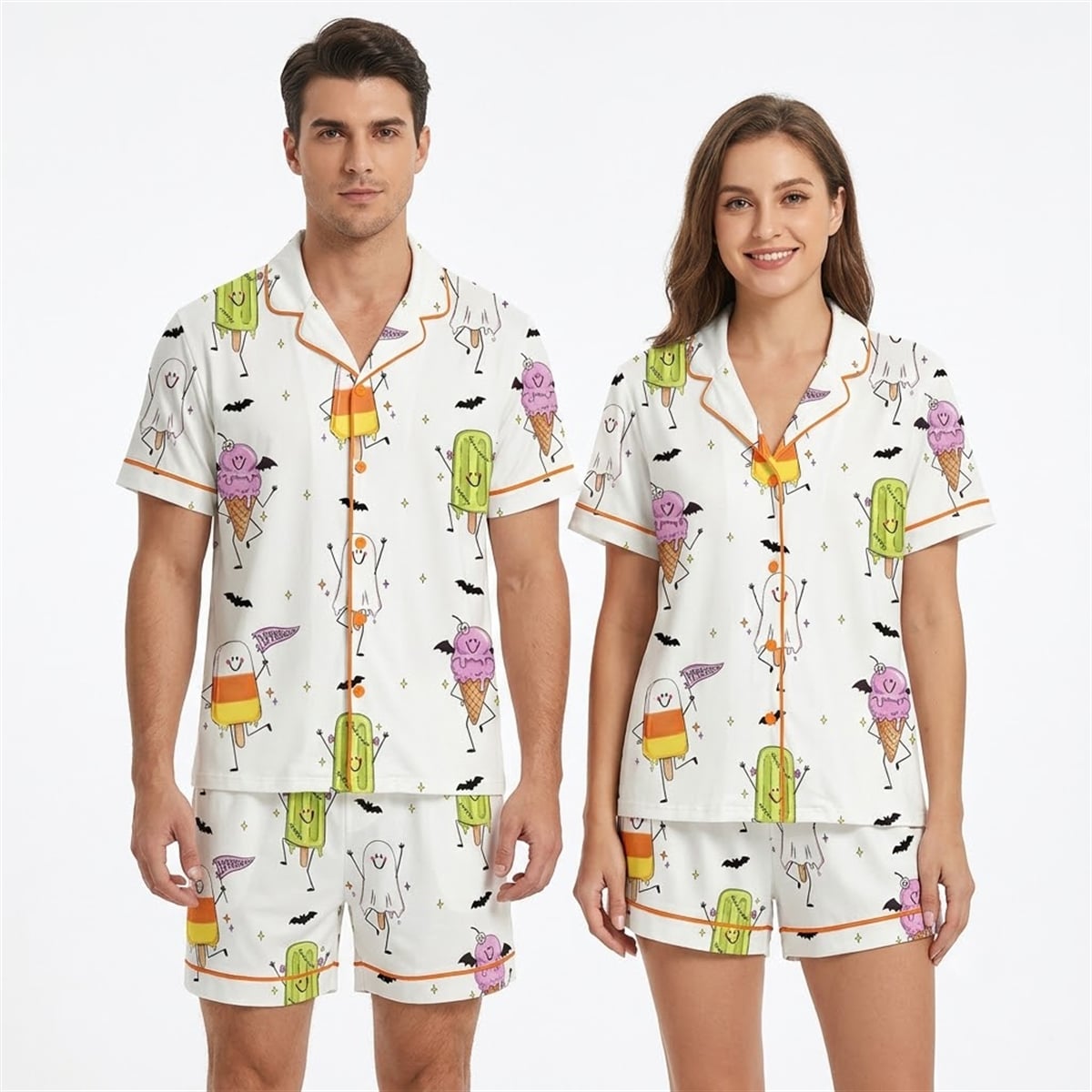 Summerween Funny Halloween Characters Spooky Season Pajama Set 3 Summerween Funny Halloween Characters Spooky Season Pajama Set 3