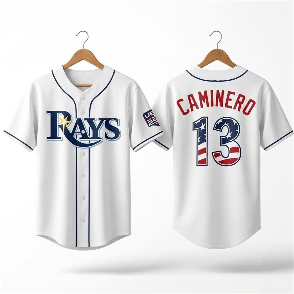 TB Rays Caminero Celebrating USA 250 4th of July Jersey 1 TB Rays Caminero Celebrating USA 250 4th of July Jersey 0