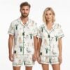 Watercolor Fancy Party Dogs And Cats Cocktail Pajama Set 4