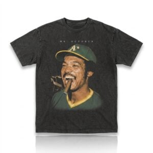 1 CC Sabathia Athletics Reggie Jackson Mr October Smoking Shirt