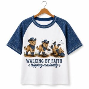 Lion Walking By Faith Tripping Constantly Shirt 1