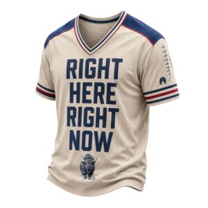 2026 Buffalo Football Right Here Right Now V Neck Shirt 1