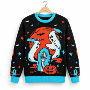 2026 Halloween Spooky Ghost Graveyard Ugly Sweater 1