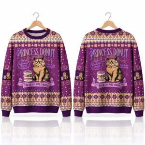 Cat Princess Donut The Queen Anne Chonk Ugly Sweater 2026 Christmas 1