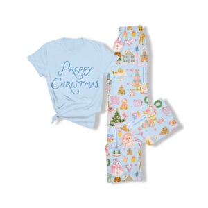 Preppy Christmas Holly Jolly Santa Casual Pajama Set 1