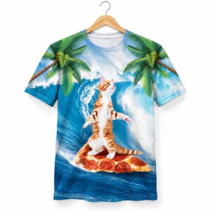 Joe Burrow Cat Surfing On Pizza Shirt 1