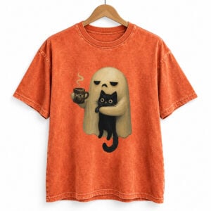 2026 Halloween Cat Ghost Meh Shirt 1
