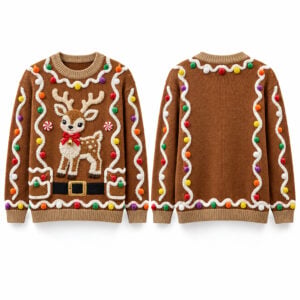 2026 Gingerbread Hairy Chest Ugly Christmas Sweater 1