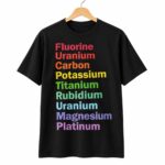 Fluorine Uranium Carbon Potassium Titanium Rubidium Uranium Magnesium Platinum Shirt