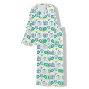 Dog Pickleball Art Long Sleeve Pajama Set 1