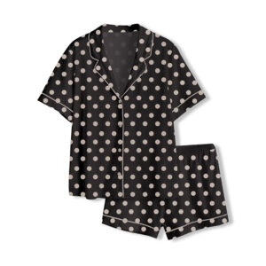 Polka Dot Print Short Sleeve Pajama Set 1