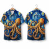 Octopus Van Gogh Starry Night Hawaiian Shirt 1
