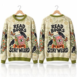 2026 Reads Be Kind Stay Wird Ugly Sweater Christmas 1