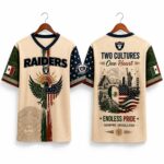 Raiders Two Cultures One Heart Endless Pride Mexican American Heritage 2026 Jersey