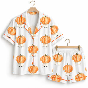 2026 Halloween Pumpkin Ghost Pajama Set 1