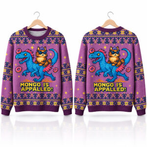 2026 Mongo Is Appalled Cat Ugly Christmas Sweater 1