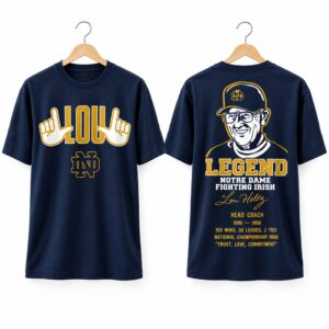Notre Dame Football Lou Holtz Head Coach 2026 Shirt 1