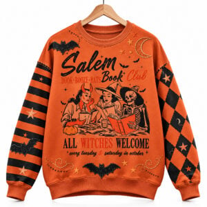 2026 Halloween Salem Book Club All Witches Welcome Hoodie 1