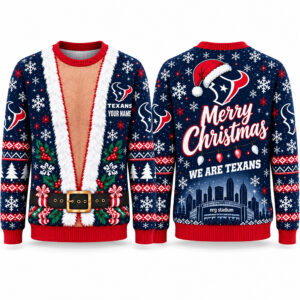 2026 Texans Merry Christmas We Are Texans Ugly Christmas Sweater 1