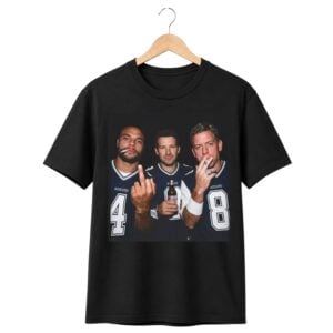1 Dak Prescott Tony Romo Troy Aikman Middle Finger Shirt 1