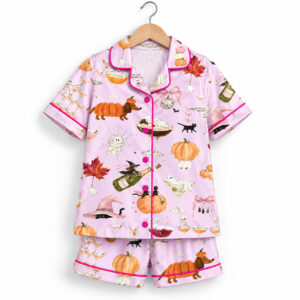Cute Halloween Watercolor 2026 Halloween Pajama Set 1