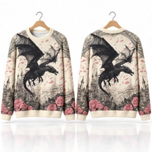 Dragon Roses Ugly Sweater 2026 Christmas 1