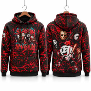 2026 Slashin and Smashin Baseball Halloween Hoodie 1