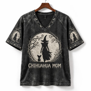 Witch Chihuahua Mom V neck Shirt 2026 Halloween 1
