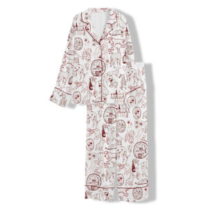 0 Dog And Wine Long Sleeve Pajama Set