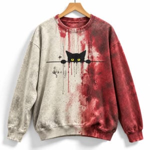 2026 Halloween Cat Bloody Sweatshirt 1