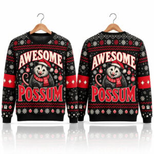 2026 Awesome Possum Ugly Christmas Sweater 1
