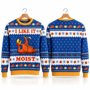 I Like It Moist Turkey 2026 Thanksgiving Ugly Sweater 1