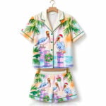 2026 Beach Tropical Christmas Pelican Flamingo Pajama Set