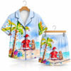 2026 Beach Tropical Christmas Santa Claus With Dog Pajama Set 1