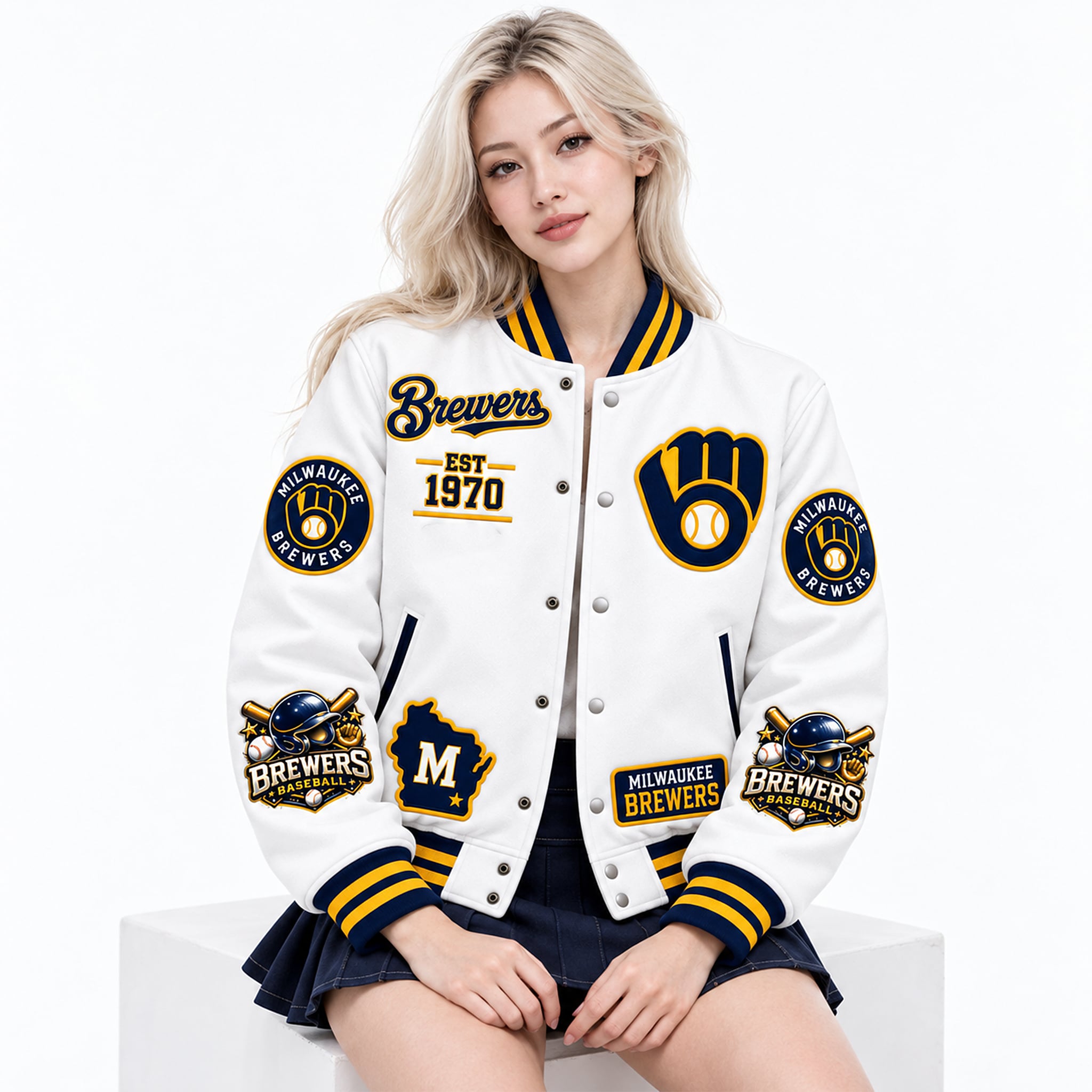 2026 Brewers Baseball EST 1970 Baseball Jacket 3 2026 Brewers Baseball EST 1970 Baseball Jacket 3