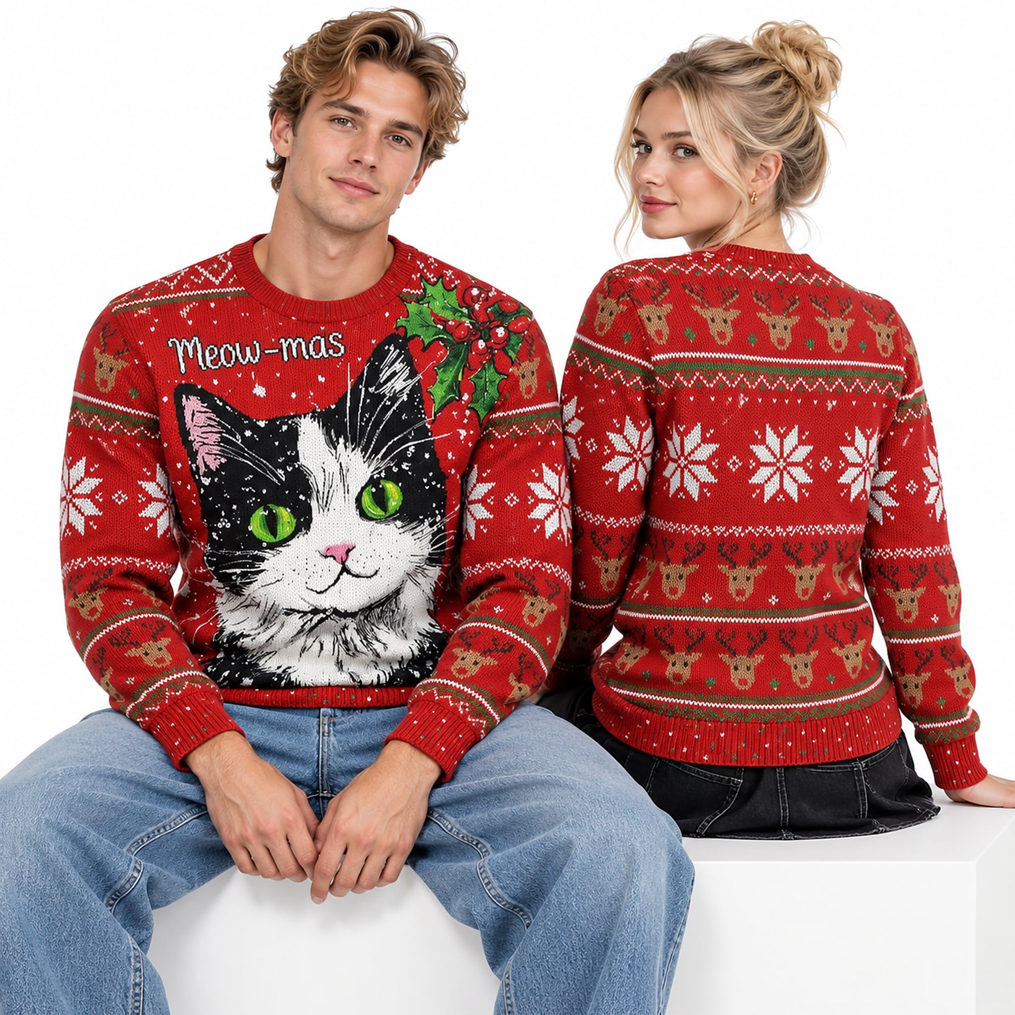 2026 Cat Meow Mas Ugly Christmas Sweater 2 2026 Cat Meow Mas Ugly Christmas Sweater 2