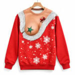 2026 Christmas Funny Santa Cleavage Ugly Sweater