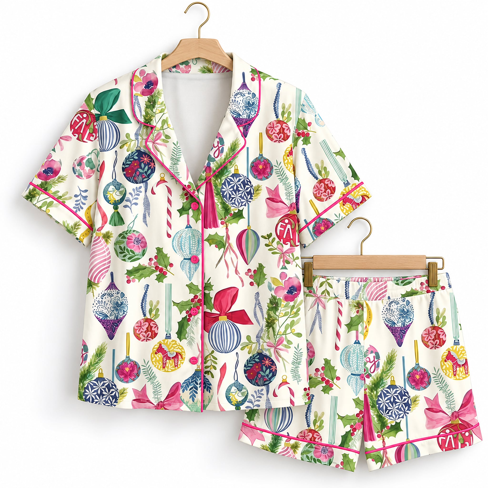 2026 Christmas Holiday Bauble Ribbon Merry Bright Botanical Ornament Pajama Set 1 2026 Christmas Holiday Bauble Ribbon Merry Bright Botanical Ornament Pajama Set 1