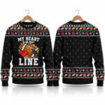 2026 Christmas My Heart Is On That Line Ugly Sweater