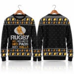2026 Christmas Rugby No Helmets No Pads Just Balls Ugly Sweater
