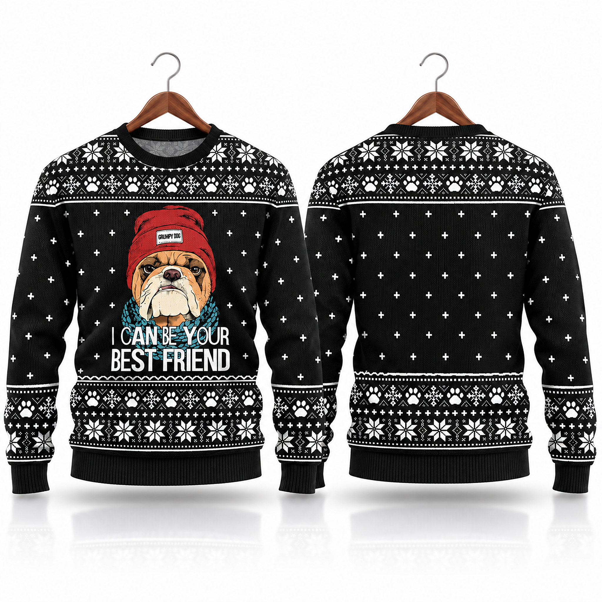 2026 Cool Bulldog I Can Be Your Best Friend Ugly Christmas Sweater 1 2026 Cool Bulldog I Can Be Your Best Friend Ugly Christmas Sweater 1