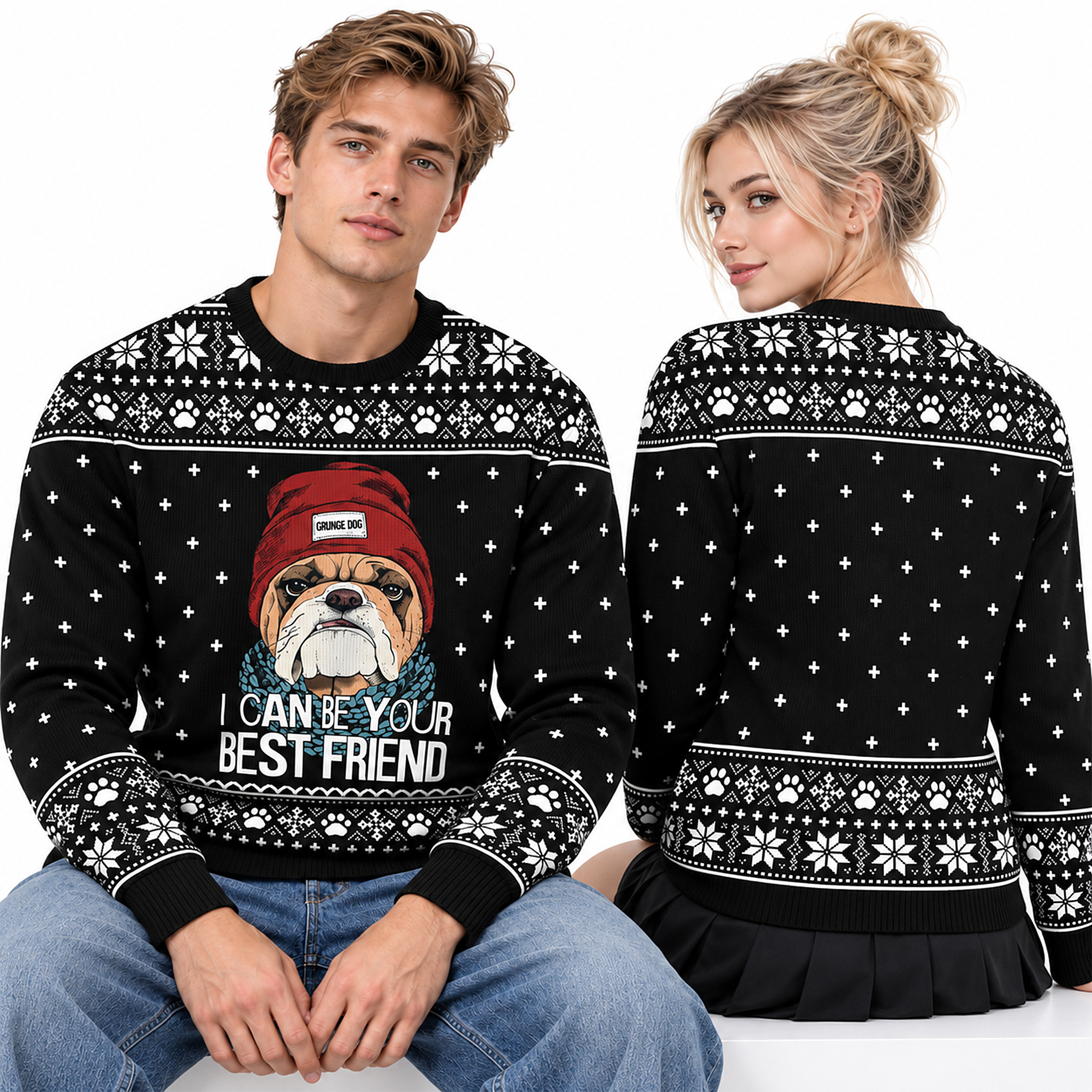 2026 Cool Bulldog I Can Be Your Best Friend Ugly Christmas Sweater 2 2026 Cool Bulldog I Can Be Your Best Friend Ugly Christmas Sweater 2