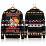 2026 Works 1 Day A Year Judging You Santa Claus Ugly Xmas Sweater