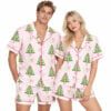 2026 Mahjong Pink Christmas Tree Pajama Set 2