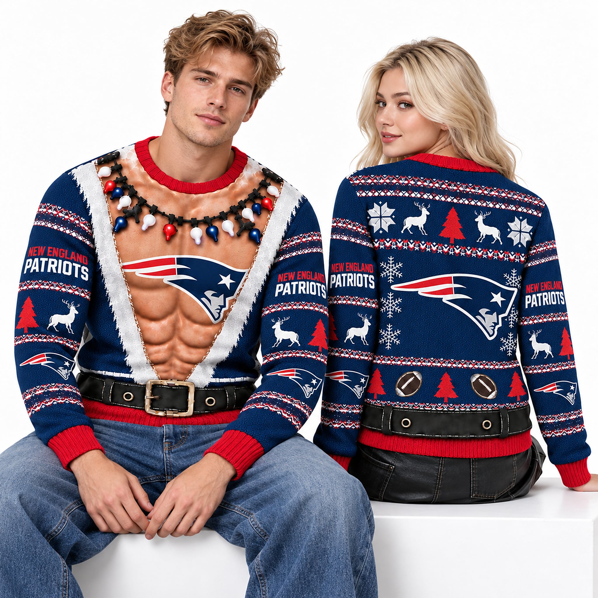 2026 NE Patriots Funny Body Ugly Christmas Sweater 2 2026 NE Patriots Funny Body Ugly Christmas Sweater 2