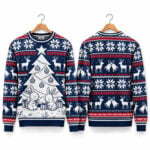 2026 Rabbit Vintage Tree Gifts Ugly Christmas Sweater