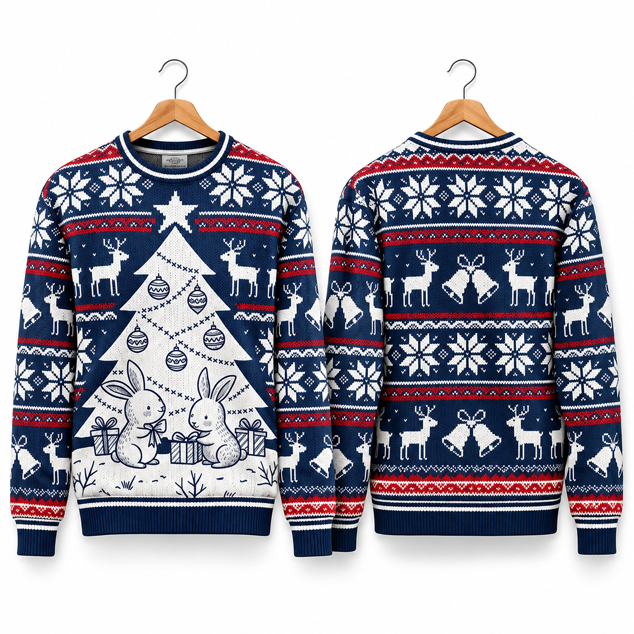 2026 Rabbit Vintage Tree Gifts Ugly Christmas Sweater 1 2026 Rabbit Vintage Tree Gifts Ugly Christmas Sweater 1