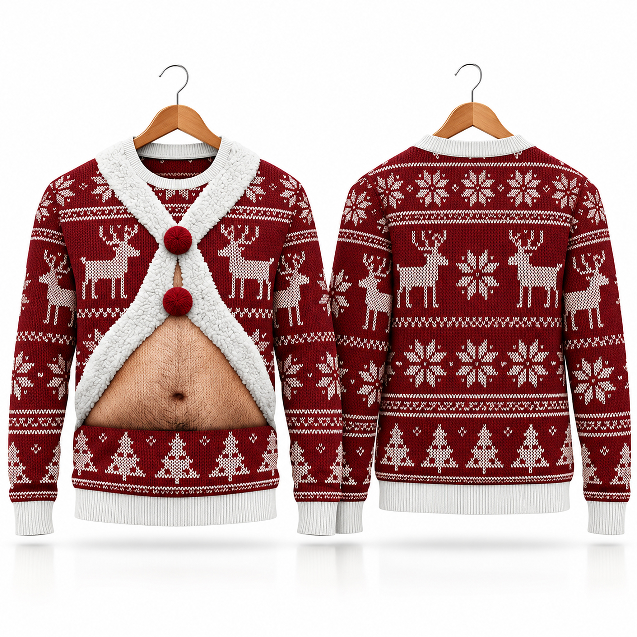 2026 Santa Hairy Funny Festive Ugly Christmas Sweater 1 2026 Santa Hairy Funny Festive Ugly Christmas Sweater 1