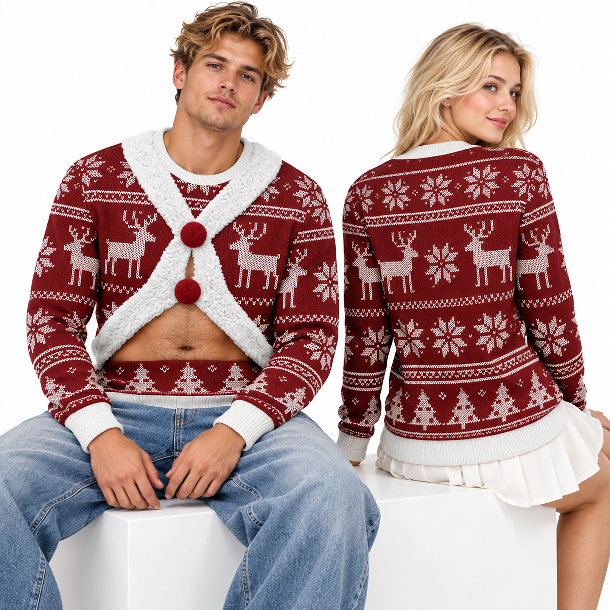 2026 Santa Hairy Funny Festive Ugly Christmas Sweater 2 2026 Santa Hairy Funny Festive Ugly Christmas Sweater 2