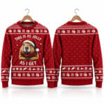 2026 This Is A Jolly As I Get Capybara Santa Ugly Christmas Sweater